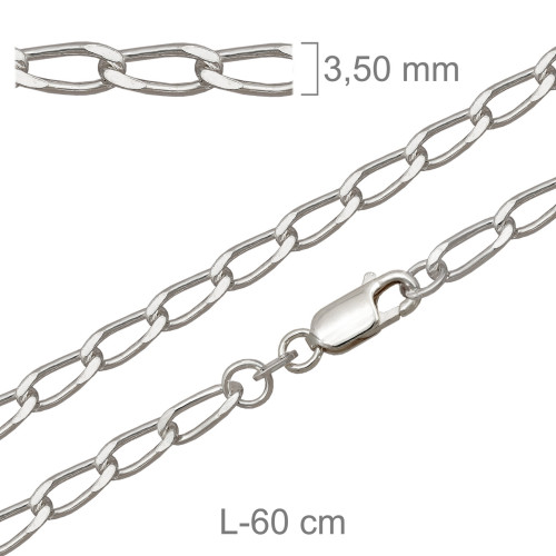 CADENA PLATA BILBAO 100X60CM