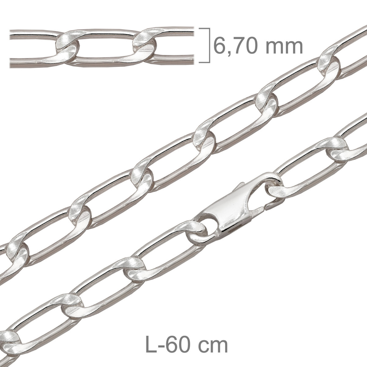 CADENA PLATA BILBAO SUPERPISADA 175X60CM