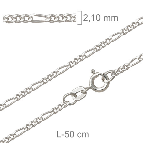 CADENA PLATA BARBADA PROGRAMADA 60X50CM