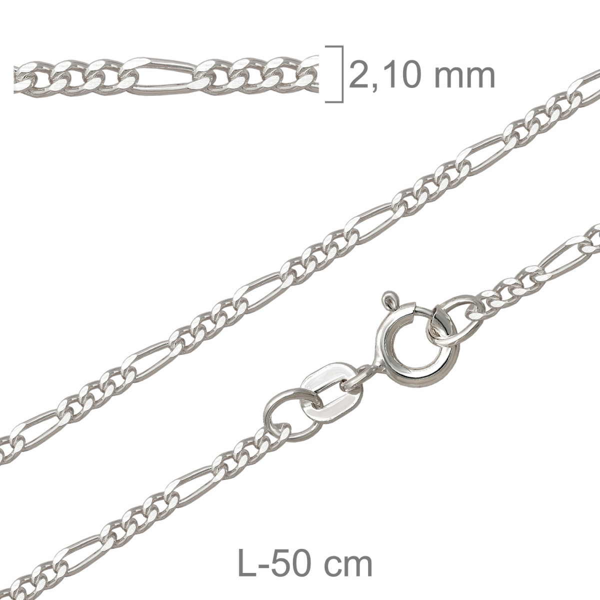 CADENA PLATA BARBADA PROGRAMADA 60X50CM