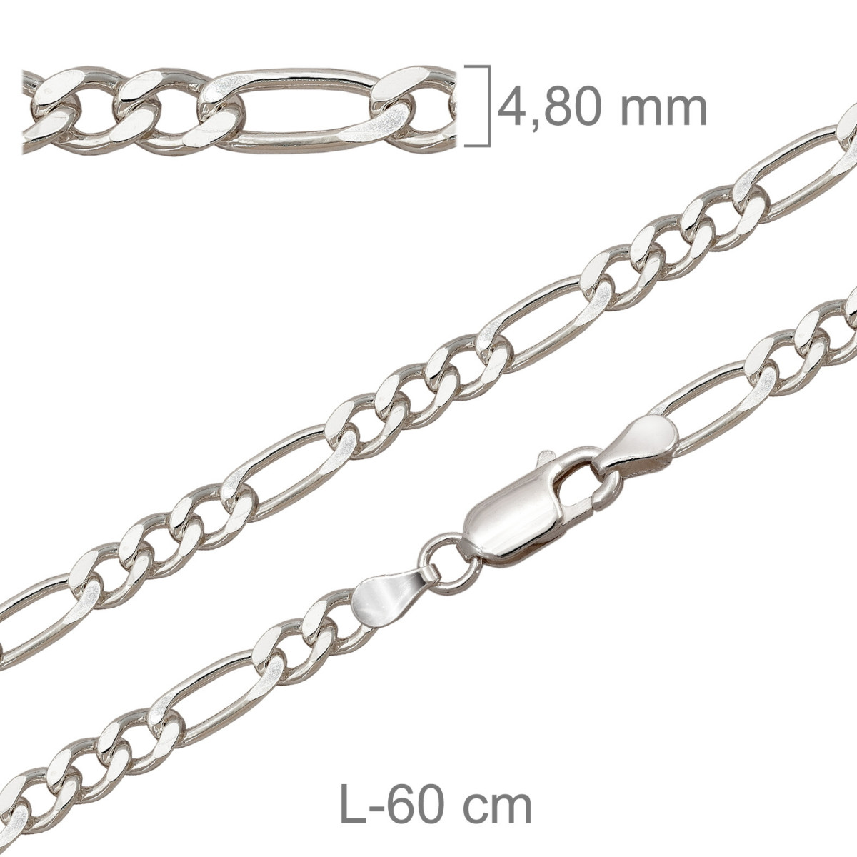 CADENA PLATA BARBADA PROGRAMADA SUPERPISADA 120X60CM