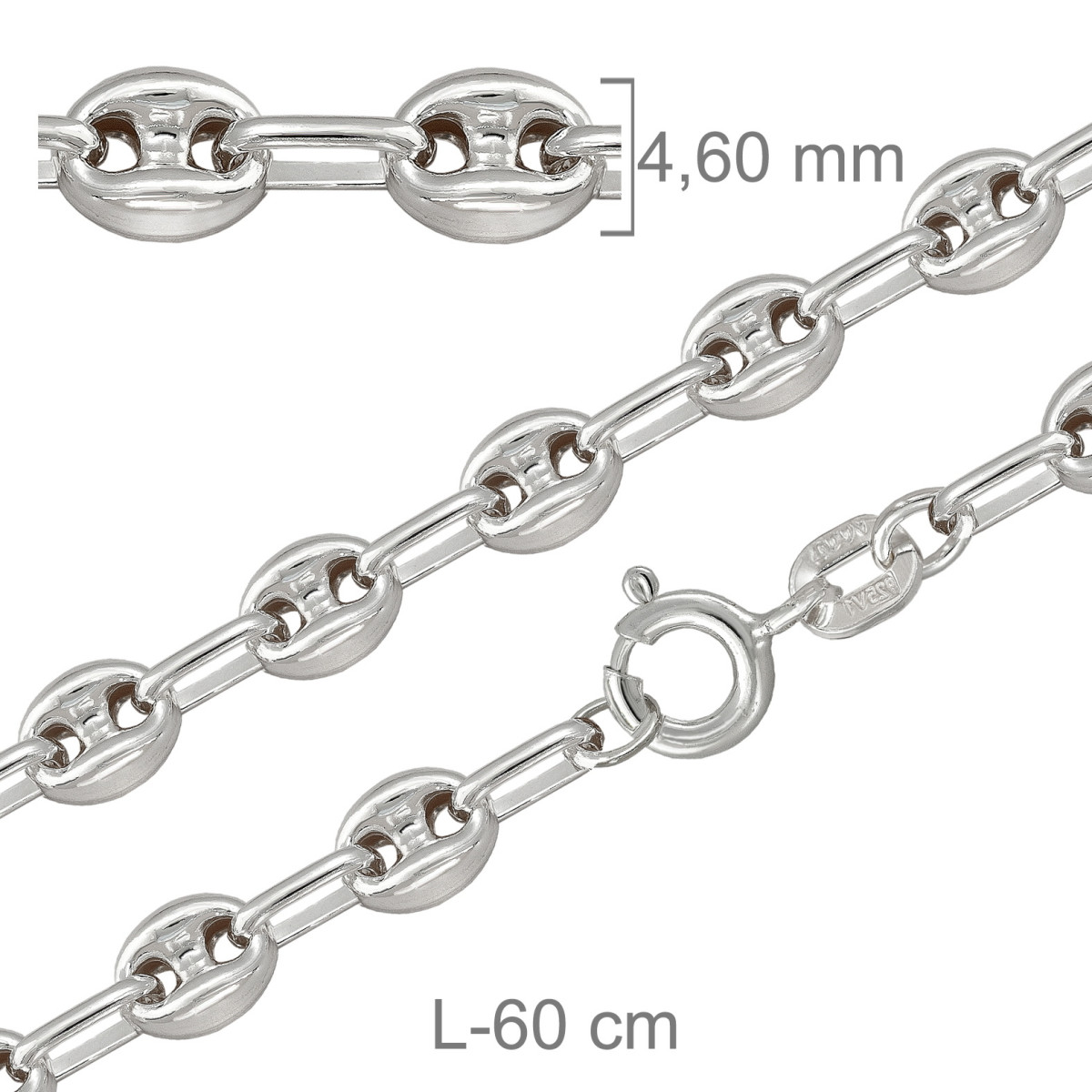 CADENA PLATA CALABROTE 35X60CM