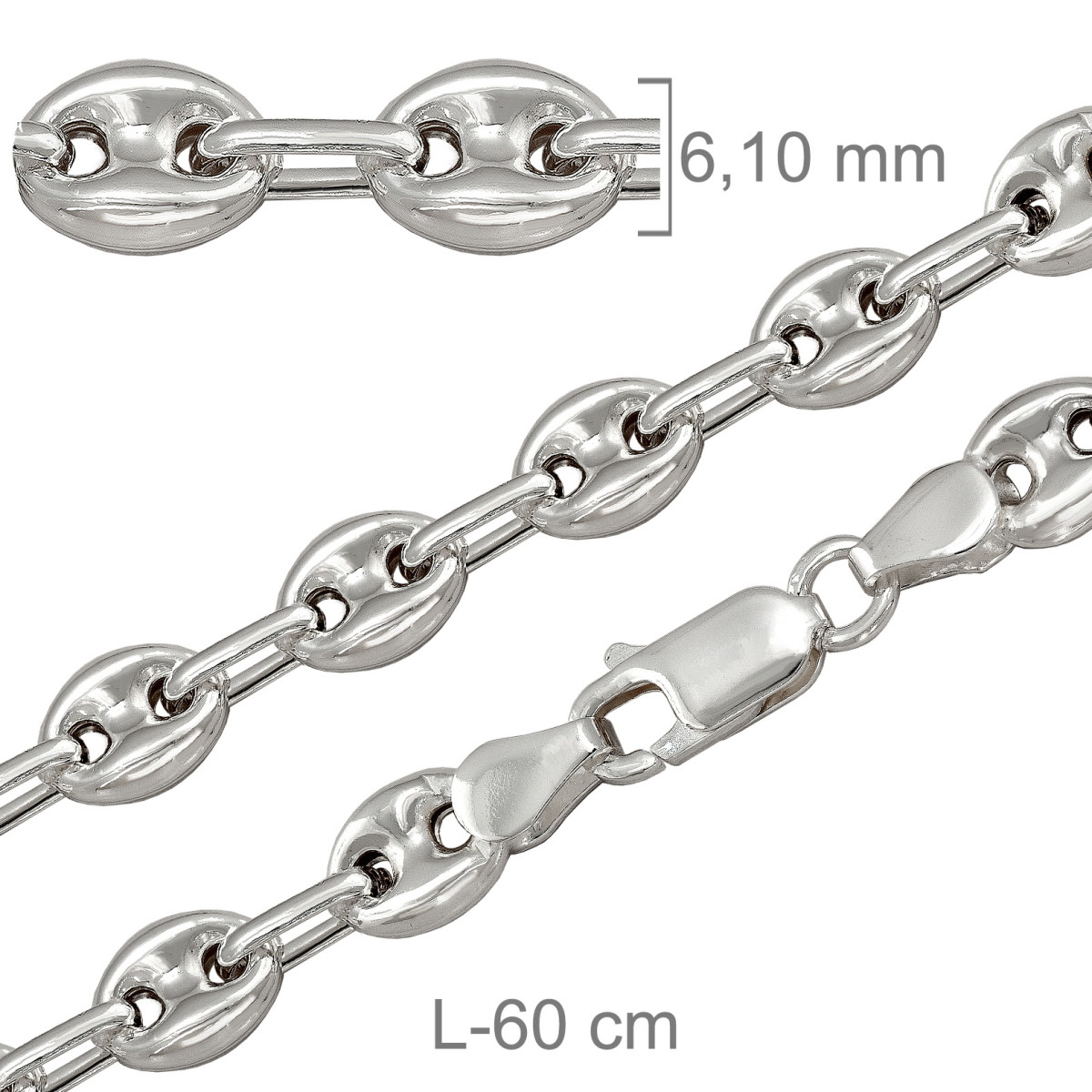 CADENA PLATA CALABROTE 45X60CM