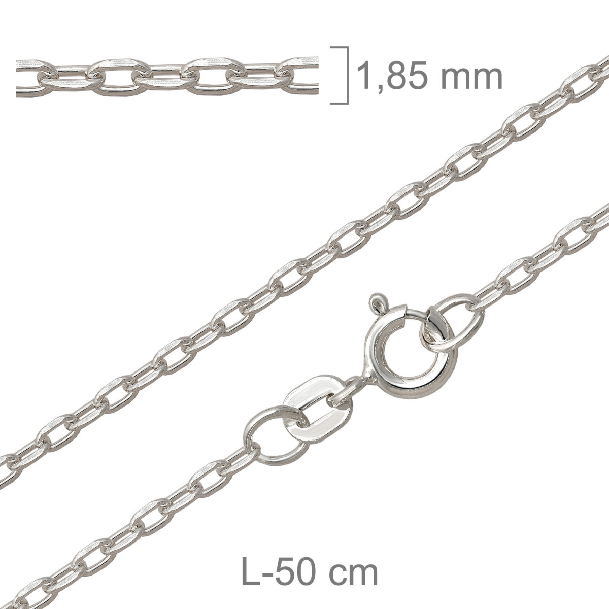 CADENA PLATA FORZADA LAPIDADA 50X50CM