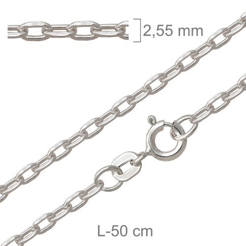 CADENA PLATA FORZADA LAPIDADA 70X50CM