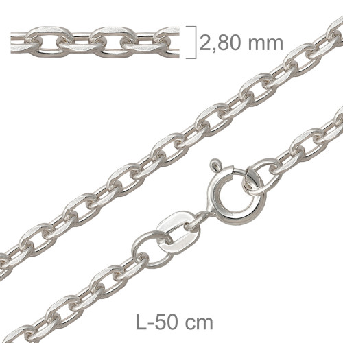 CADENA PLATA FORZADA LAPIDADA 80X50CM