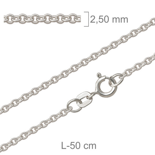 CADENA PLATA FORZADA REDONDA 60X50CM