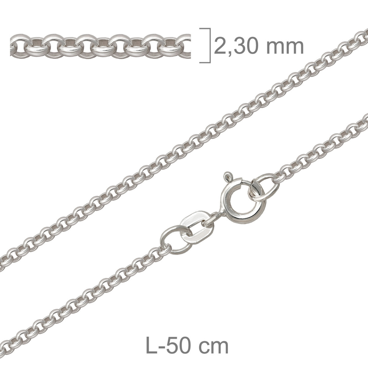 CADENA PLATA ROLO 70X50CM