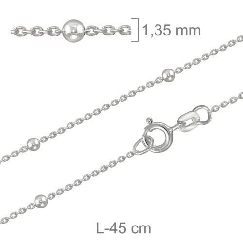 CADENA PLATA FORZADA BOLAS 35X45CM