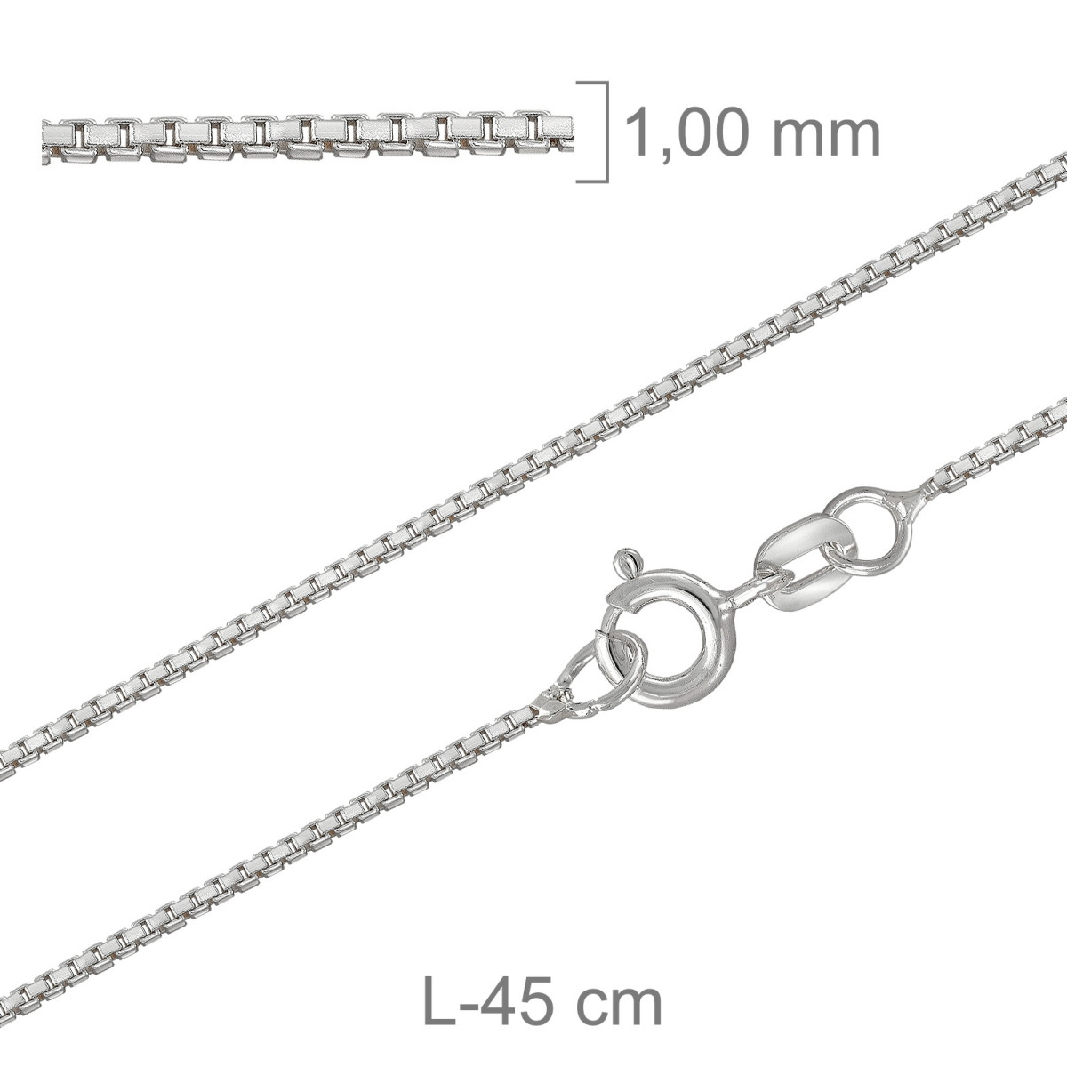 CADENA PLATA VENECIANA LAPIDADA 37X45CM