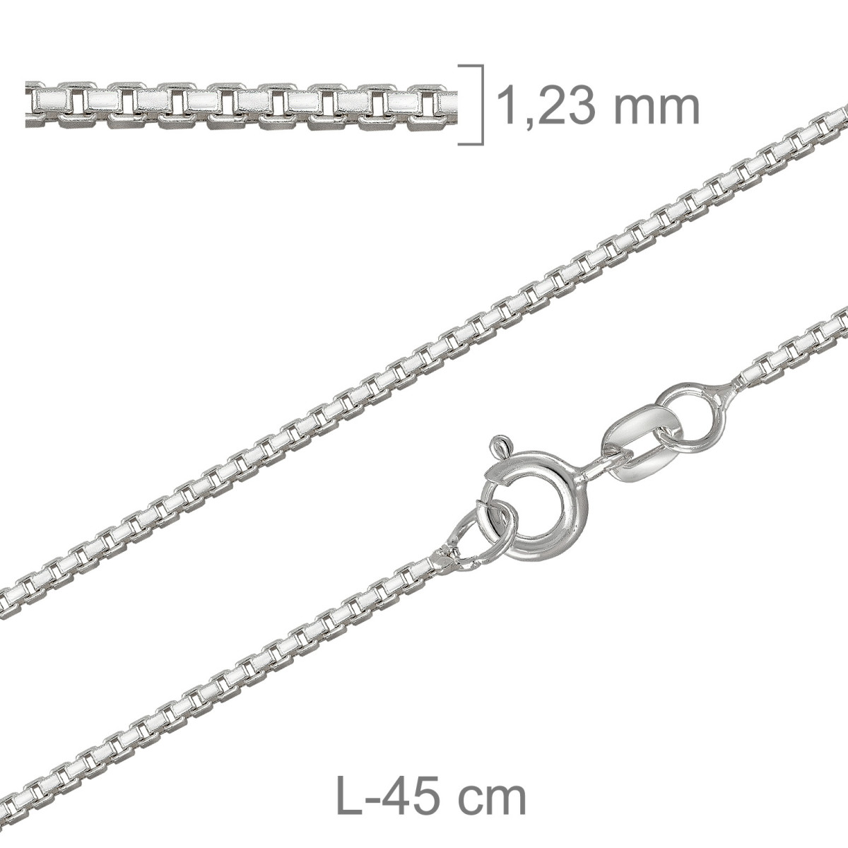 CADENA PLATA VENECIANA LAPIDADA 47X45CM