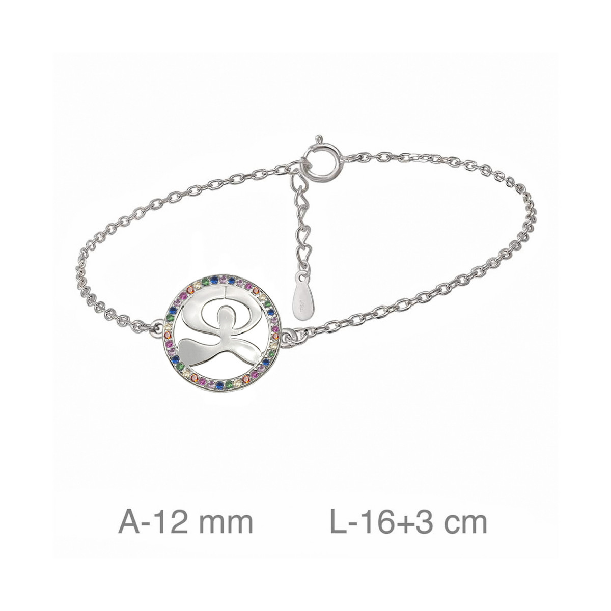 PULSERA PLATA INDALO CIRCONITAS COLOR 12 MM