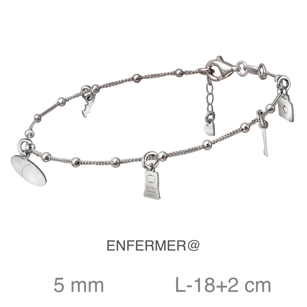 PULSERA PLATA MOTIVOS ENFERMERA