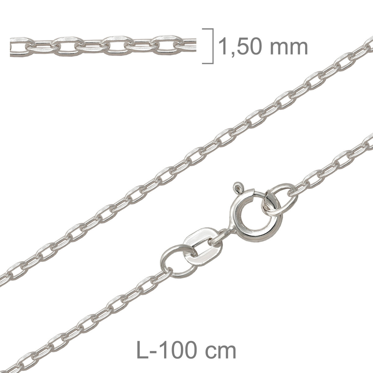 CADENA PLATA FORZADA LAPIDADA 40X100CM