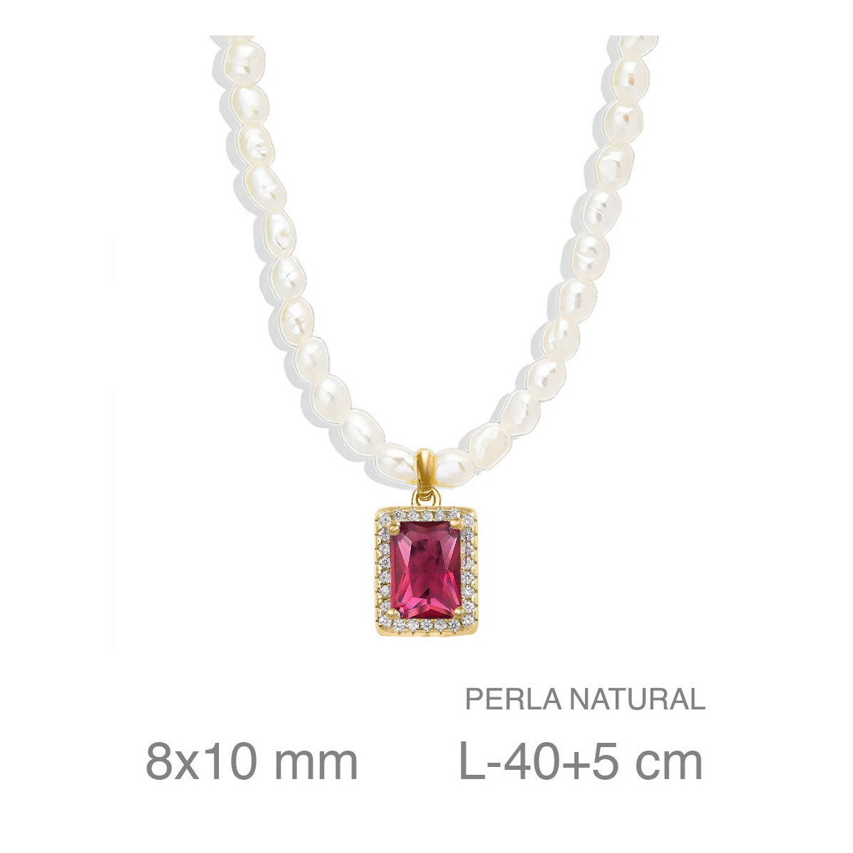 GARGANTILLA PLATA B.ORO+e PERLAS RUBI