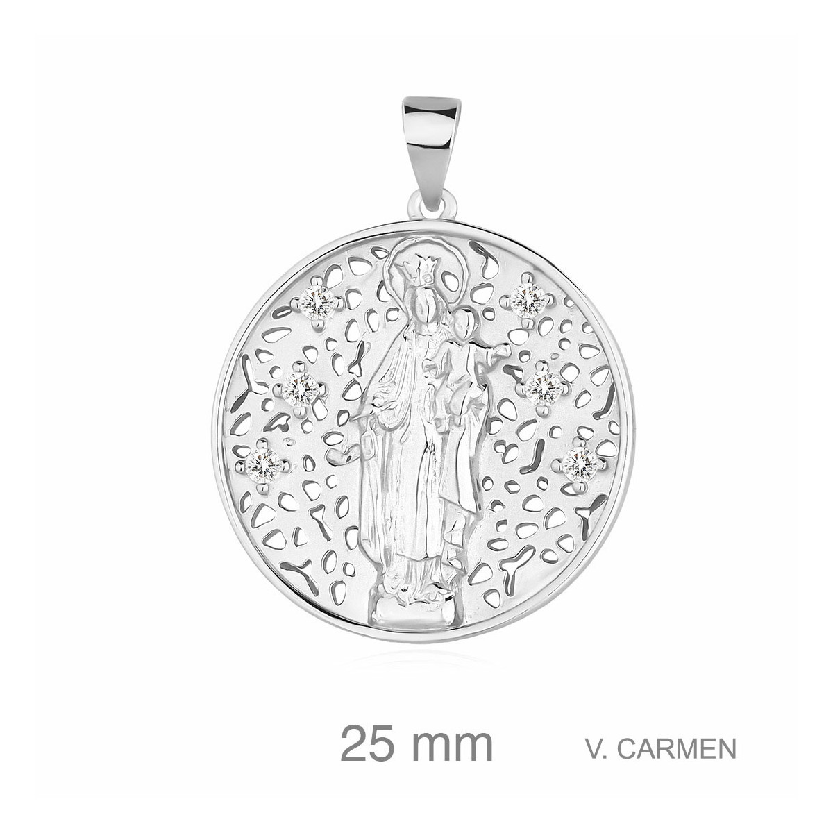 MEDALLA PLATA VIRGEN DEL CARMEN 7 ZTAS