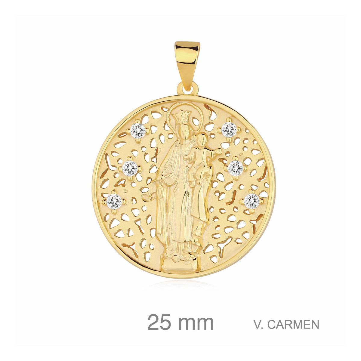 MEDALLA PLATA B.ORO+e VIRGEN DEL CARMEN 7 ZTAS