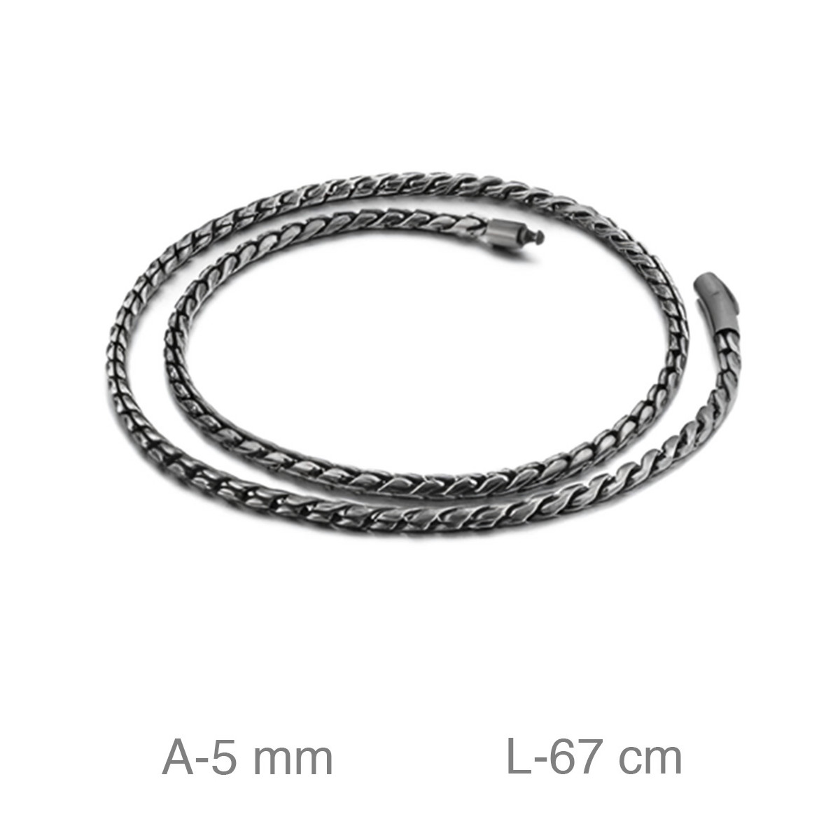 CADENA ACERO NEGRA 5MM  67CM
