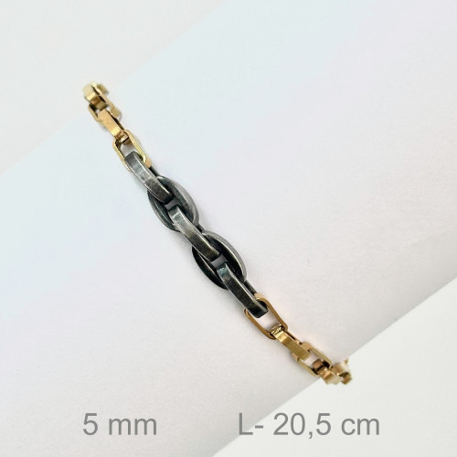 PULSERA ACERO BICOLOR 5MM