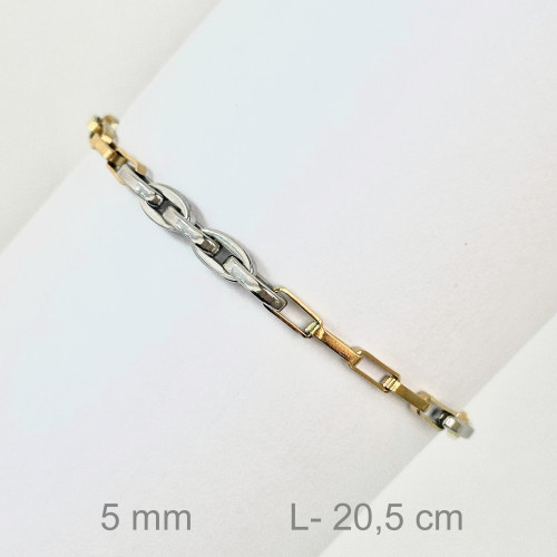 PULSERA ACERO BICOLOR 5MM