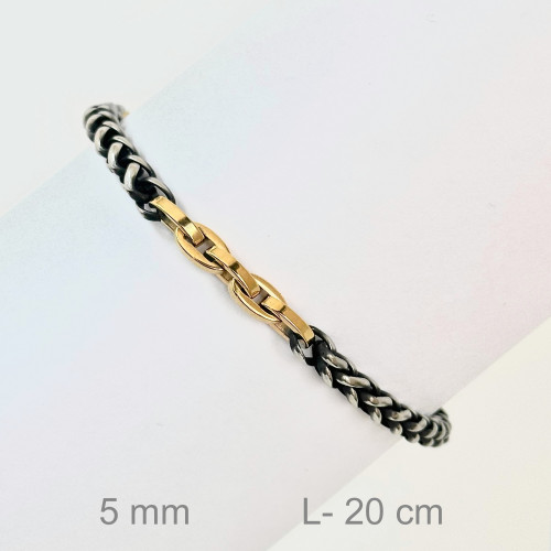 PULSERA ACERO BICOLOR 5MM