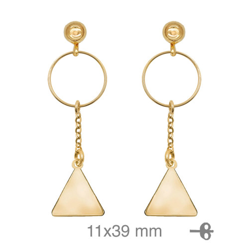 PENDIENTES PLATA B.ORO CIRCULO TRIANGULO PRESION