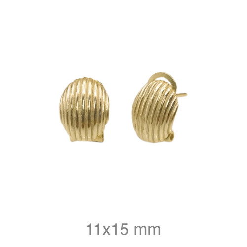 PENDIENTES PLATA B.ORO GALLONADO OMEGA