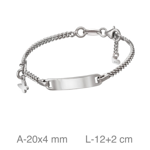 PULSERA PLATA BEBE PLACA MARIPOSA