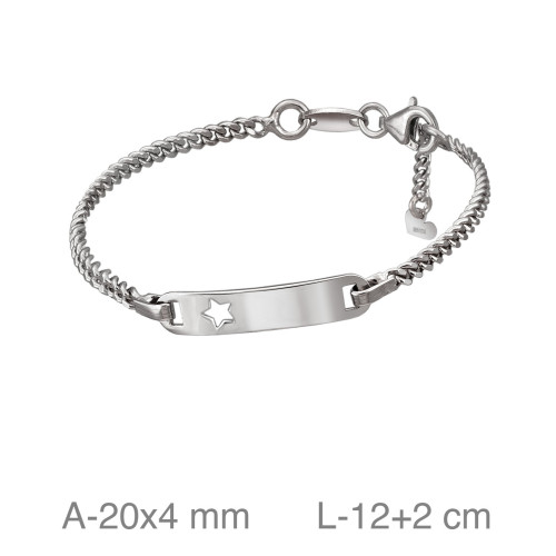 PULSERA PLATA BEBE PLACA ESTRELLA