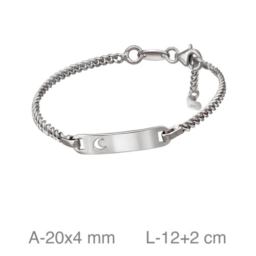PULSERA PLATA BEBE PLACA LUNA