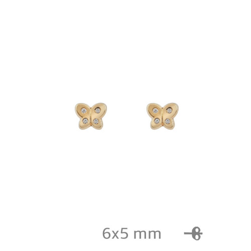 PENDIENTES PLATA B.ORO+e MARIPOSA CIRCONITAS