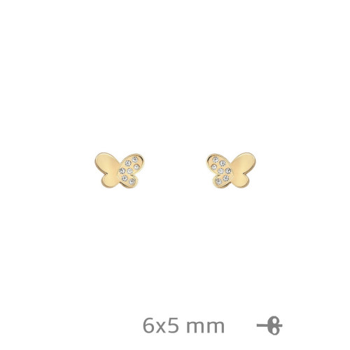 PENDIENTES PLATA B.ORO+e MARIPOSA CIRCONITAS