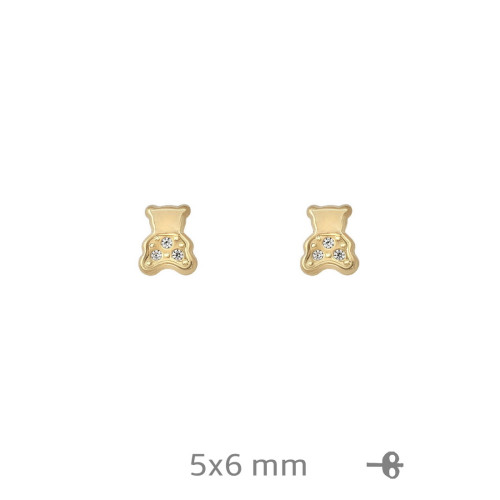 PENDIENTES PLATA B.ORO+e OSO CIRCONITAS