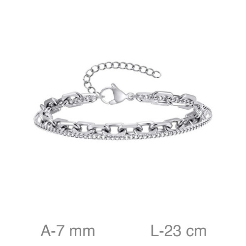 PULSERA ACERO DOBLE 6.5MM