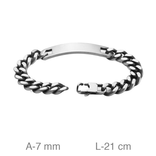 PULSERA ACERO PLACA 7MM