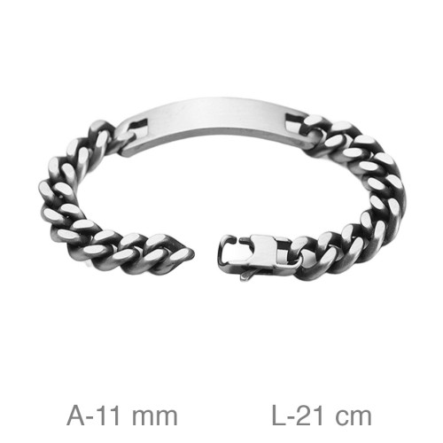 PULSERA ACERO PLACA 11MM