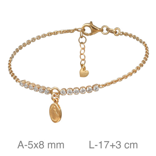 PULSERA PLATA B.ORO COMUNION MILAGROSA CIRCONITAS