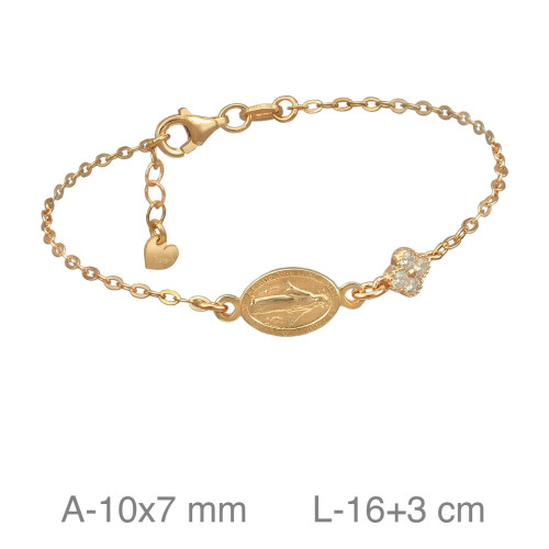 PULSERA PLATA B.ORO COMUNION MILAGROSA CIRCONITAS