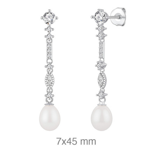 PENDIENTES PLATA CIRCONITAS PERLA NATURAL
