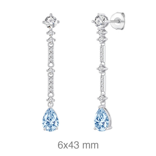 PENDIENTES PLATA CIRCONITAS AGUAMARINA