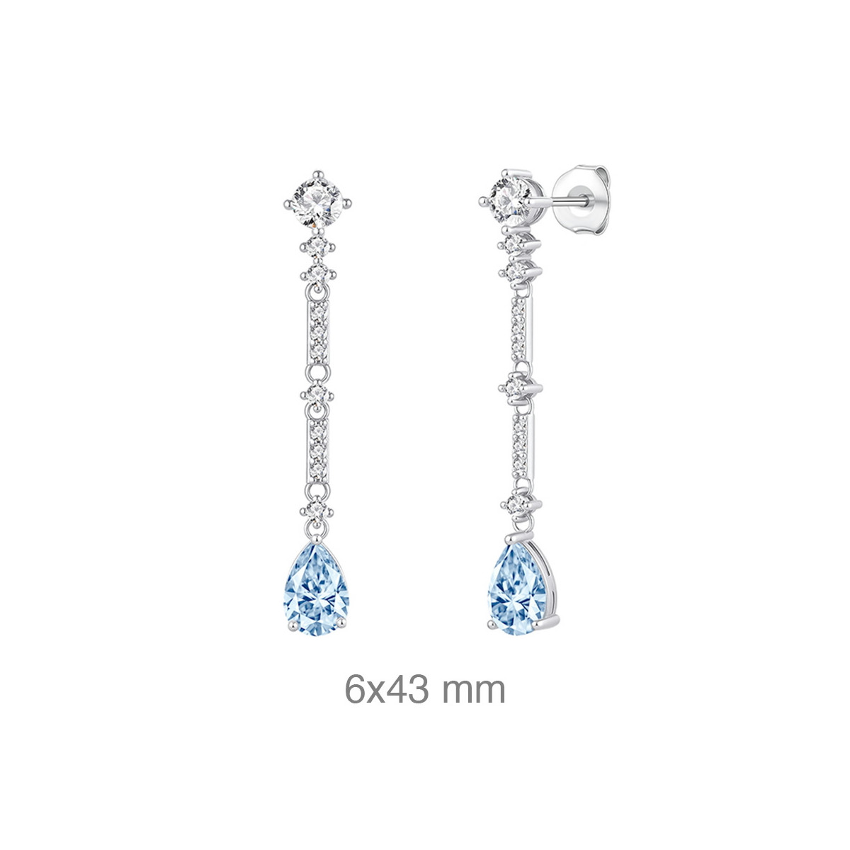 PENDIENTES PLATA CIRCONITAS AGUAMARINA