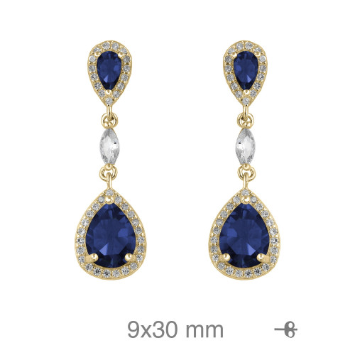 PENDIENTES PLATA B.ORO+e ZTAS ZAFIRO