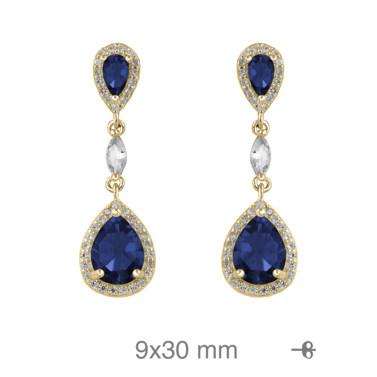 PENDIENTES PLATA B.ORO+e ZTAS ZAFIRO