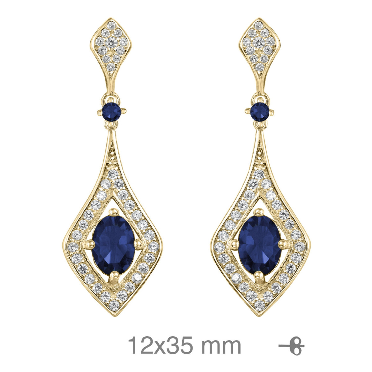 PENDIENTES PLATA B.ORO+e ZTAS ZAFIRO