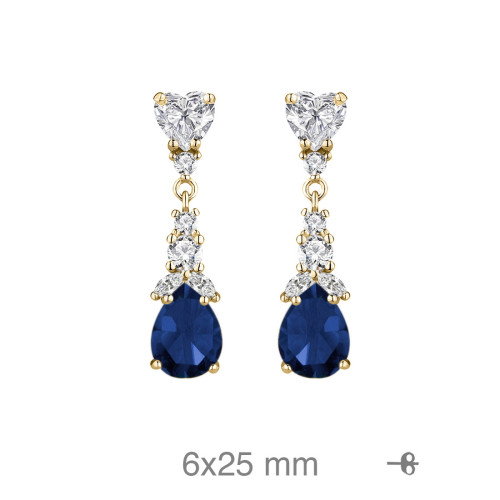 PENDIENTES PLATA B.ORO+e ZTAS ZAFIRO