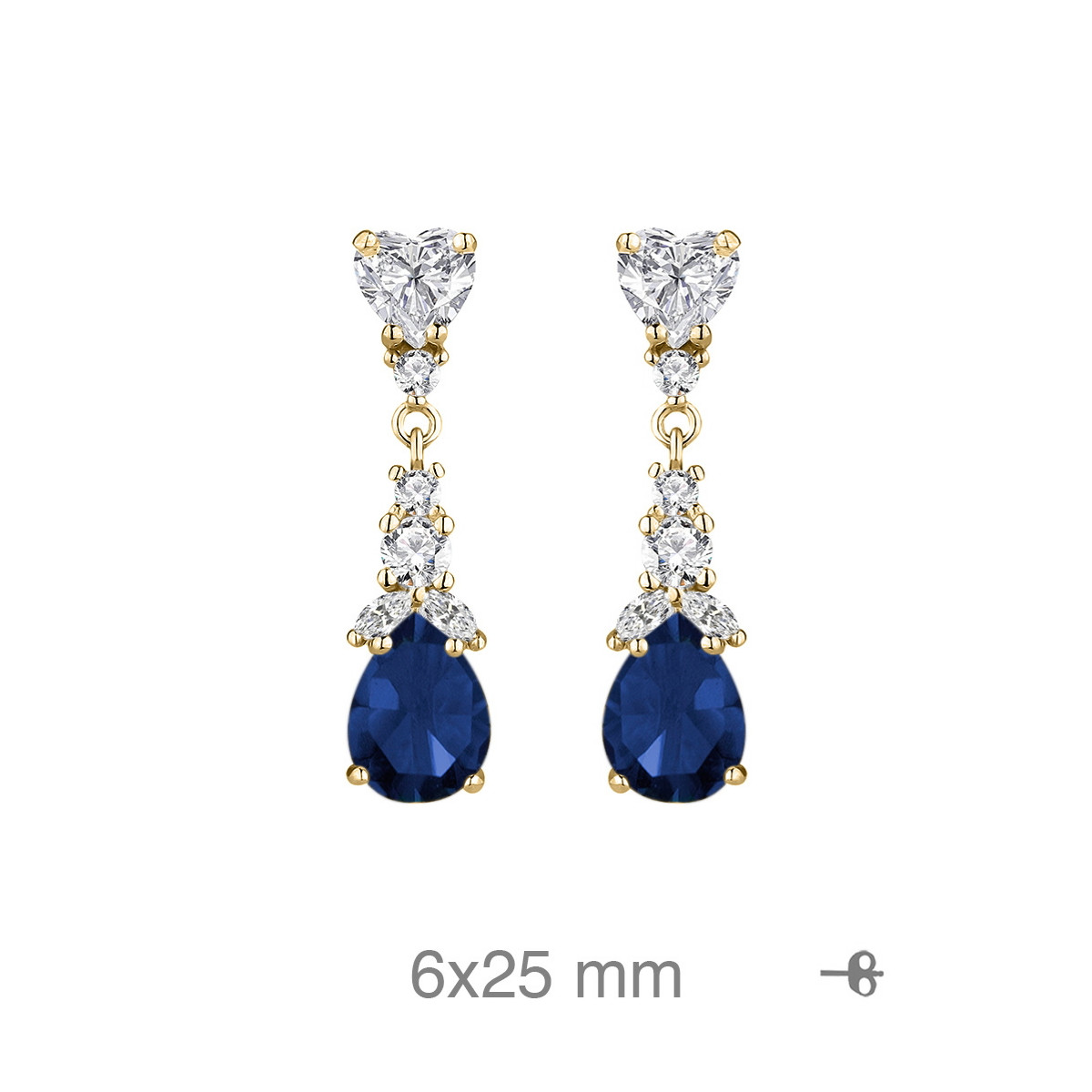 PENDIENTES PLATA B.ORO+e ZTAS ZAFIRO