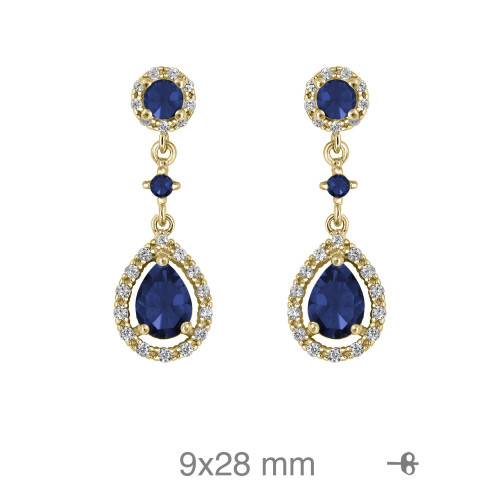 PENDIENTES PLATA B.ORO+e ZTAS ZAFIRO