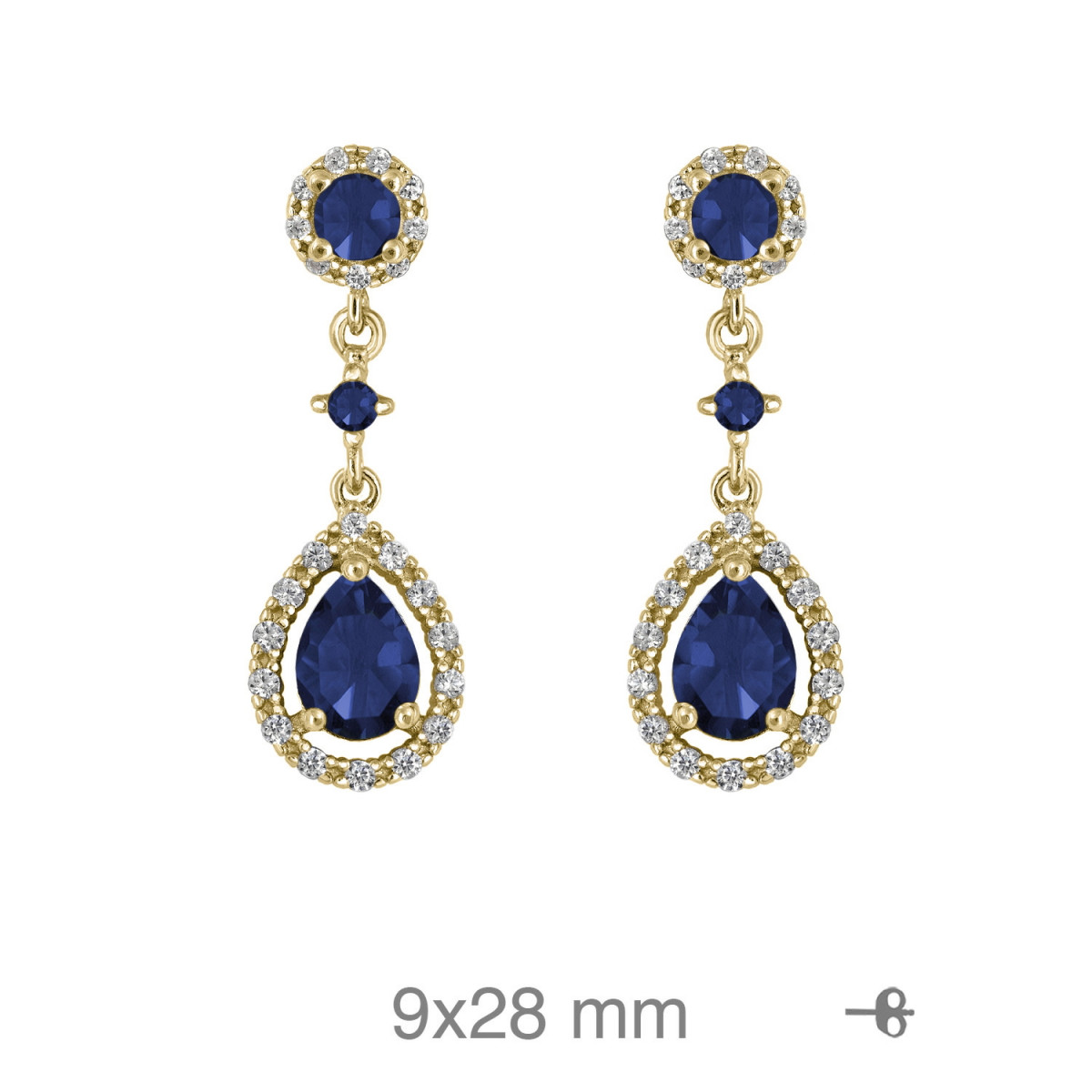 PENDIENTES PLATA B.ORO+e ZTAS ZAFIRO