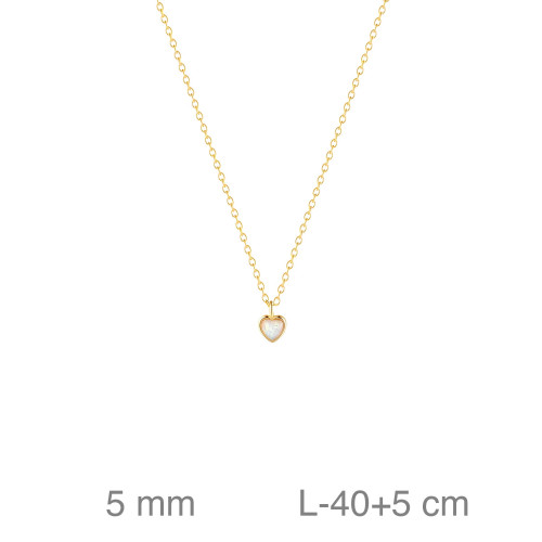 GARGANTILLA PLATA B.ORO CORAZON PIEDRA LUNA