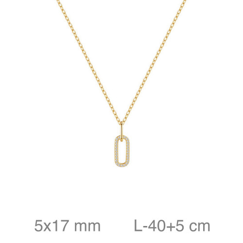 GARGANTILLA PLATA B.ORO PAPERCLIP CIRCONITAS